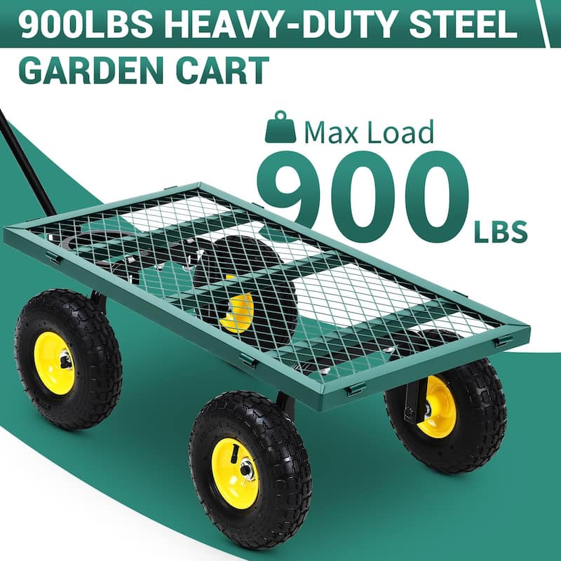 Heavy Duty Steel Utility Garden Wagon Cart with Removable Sides