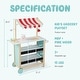 preview thumbnail 4 of 6, Kids Wooden Ice Cream Cart with Chalkboard and Storage - 31"L x 11.5"W x 39.5"H