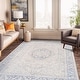 preview thumbnail 19 of 102, Medallion Flat Pile Washable Rug – Pet Friendly, Non-Slip, Perfect for Entryway, Living Room, and Bedroom 5' x 7' - Blue