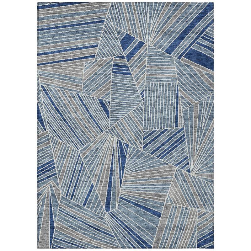 HomeRoots Geometric Transitional Rectangle Outdoor Rug