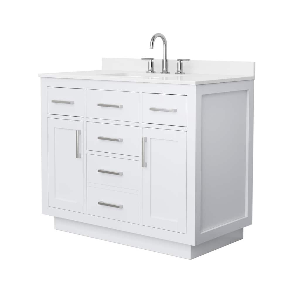 Beckett TK 42-inch Single Vanity, 3 Hole Quartz Top