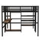 preview thumbnail 12 of 11, Natural Wood Twin Over Twin Loft Bed with Double Desk Wardrobe Shelves Power Outlet