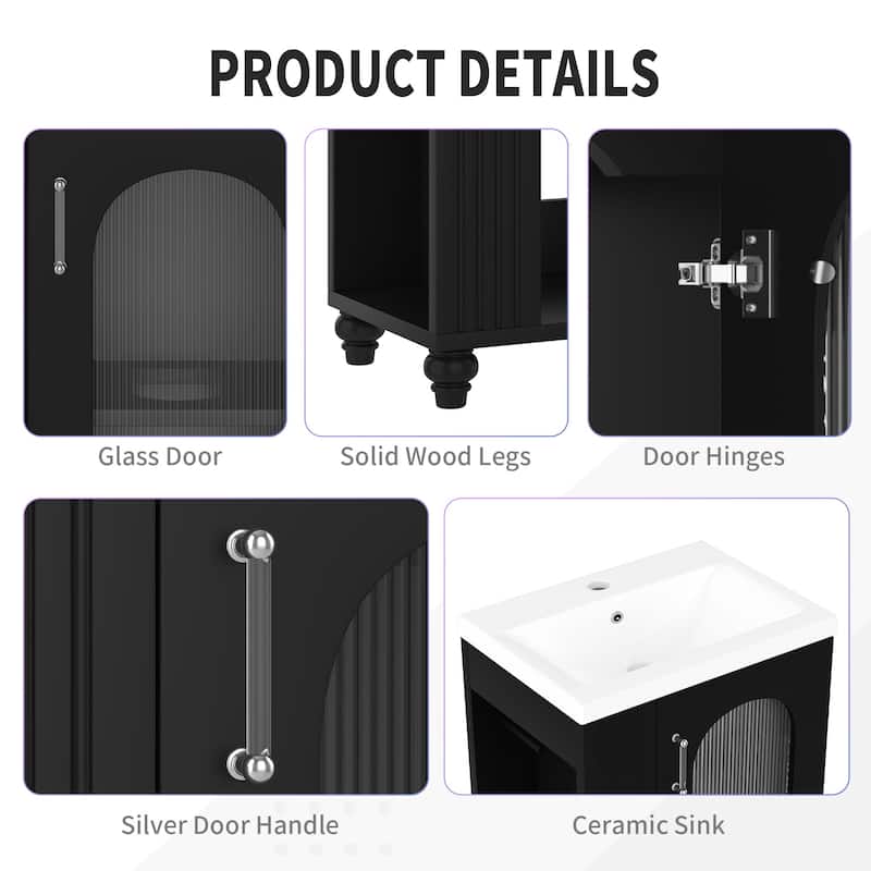 20"Freestanding Bathroom Vanity with Ceramic Sink