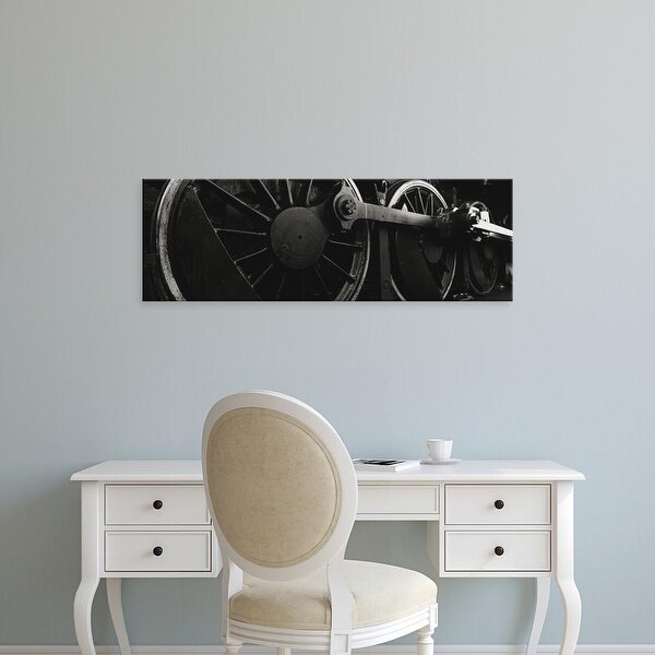 Easy Art Prints Panoramic Images's 'Steam Locomotive Wheels' Premium Canvas Art