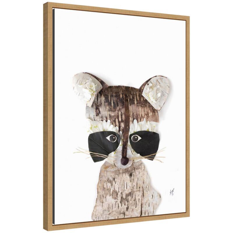 Kate and Laurel Animal by Madeline Jeppesen Framed Canvas Wall Art Print - 18x24 - Natural