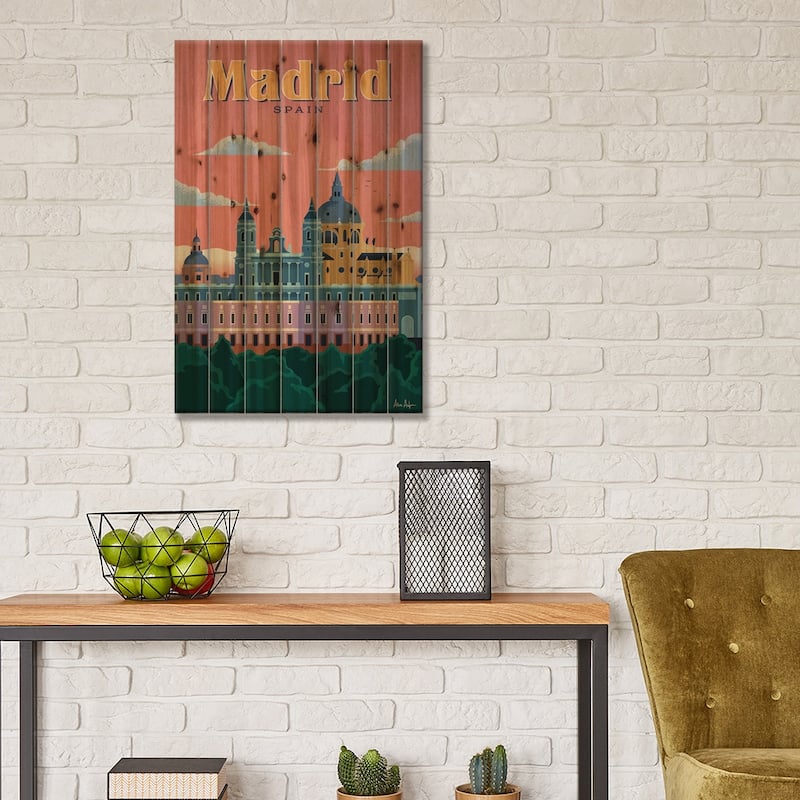 Madrid Print On Wood by IdeaStorm Studios - Multi-Color