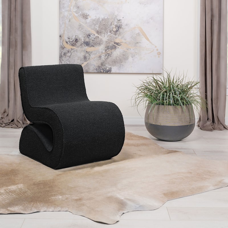 Ronea Boucle Upholstered Armless Curved Chair