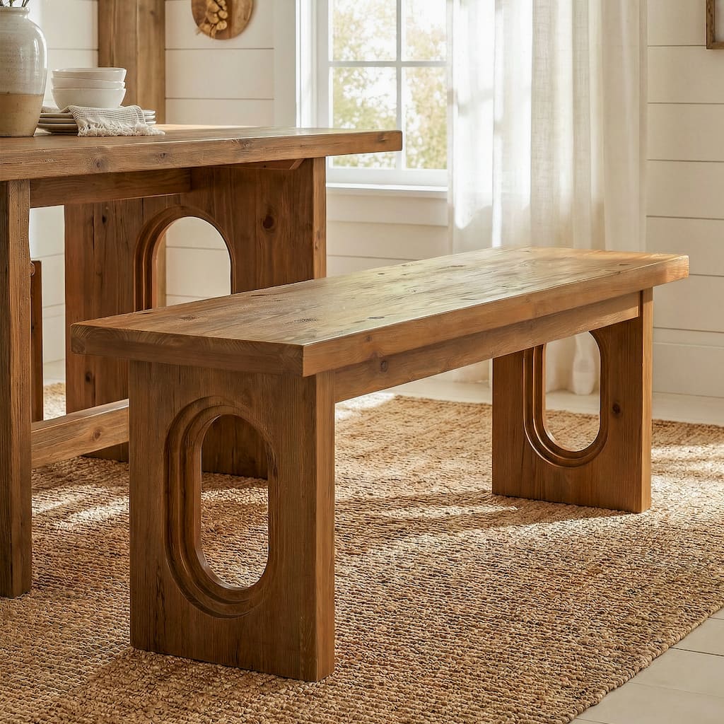 43-Inches Solid Wood Dining Bench for Kitchen / Dining Room / Entryway - 43.31" L x 13.78" W x 17.72" H