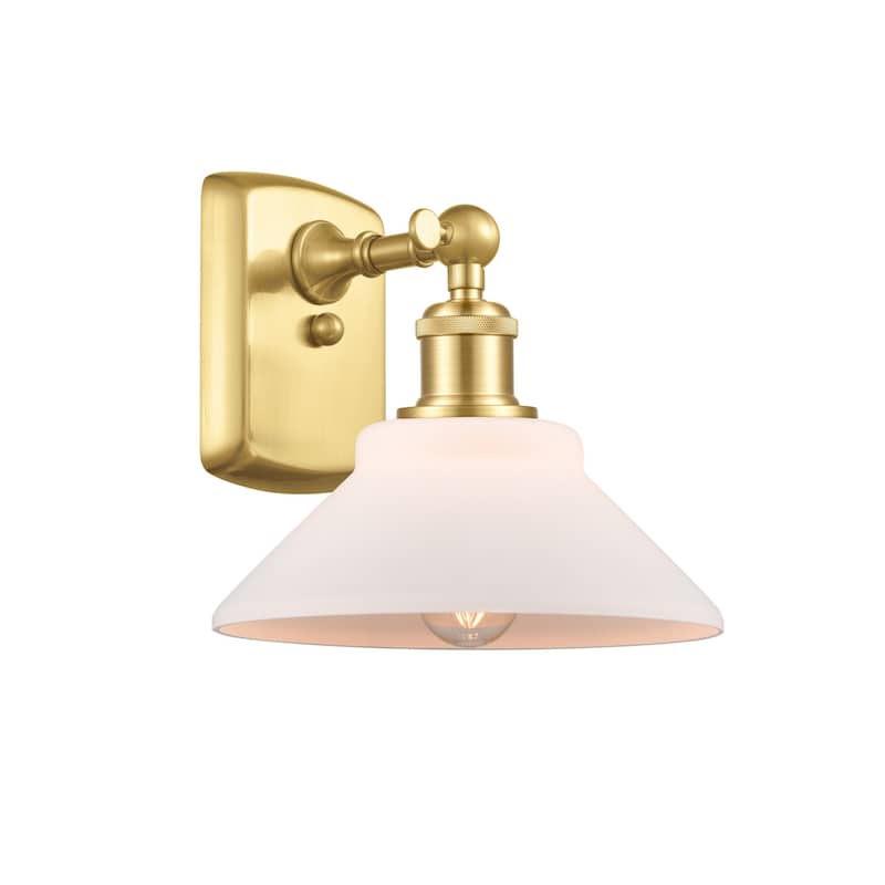 Innovations Lighting 516-1W-10-8 Orwell Sconce Orwell 10" Tall Wall - Satin Gold / Matte White