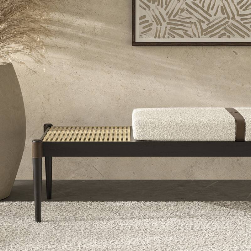 Modern Brazilian - Bello Bench - Noodles Natural Upholstery