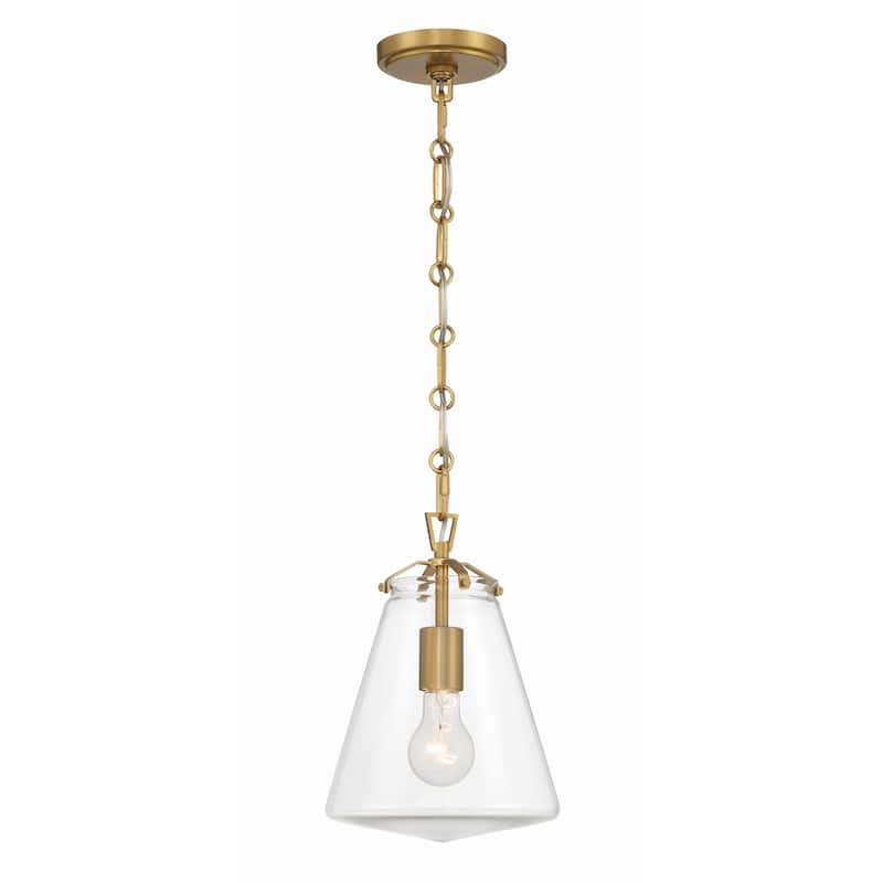 Voss 1 Light Luxe Gold Mini Pendant - 8.25"W x 11.5"H x 8.25"D