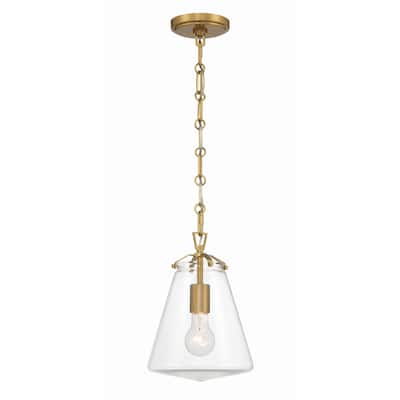 Voss 1 Light Luxe Gold Mini Pendant - 8.25"W x 11.5"H x 8.25"D