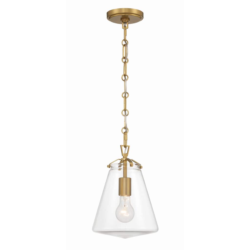 Voss 1 Light Luxe Gold Mini Pendant - 8.25"W x 11.5"H x 8.25"D