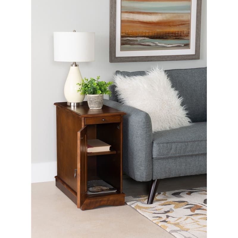 Linon Pickford Hazelnut Accent Charging Table