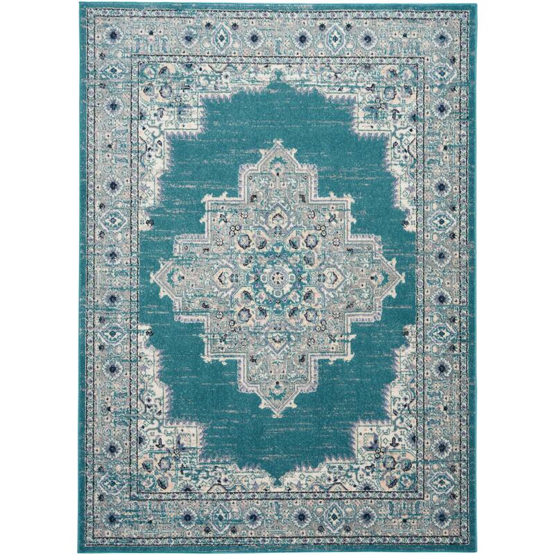 Porch & Den Dobbin Vintage Persian Medallion Farmhouse Area Rug