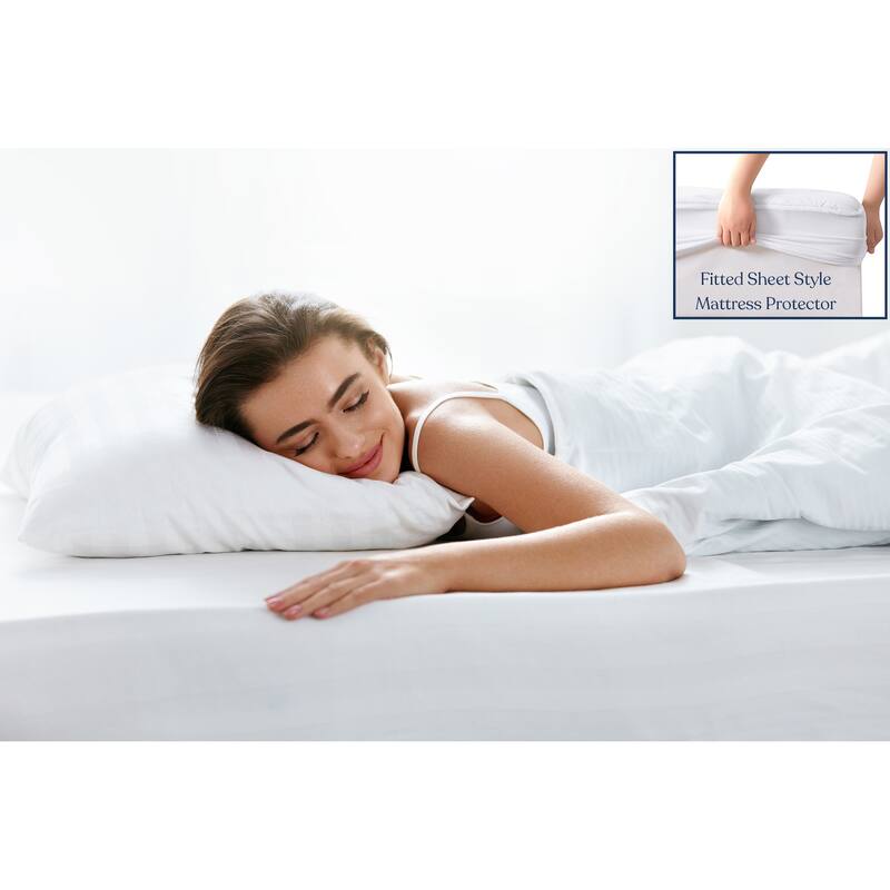 Delara 100% Organic Cotton Mattress Protector, Waterproof Ultra Soft 300TC Cover