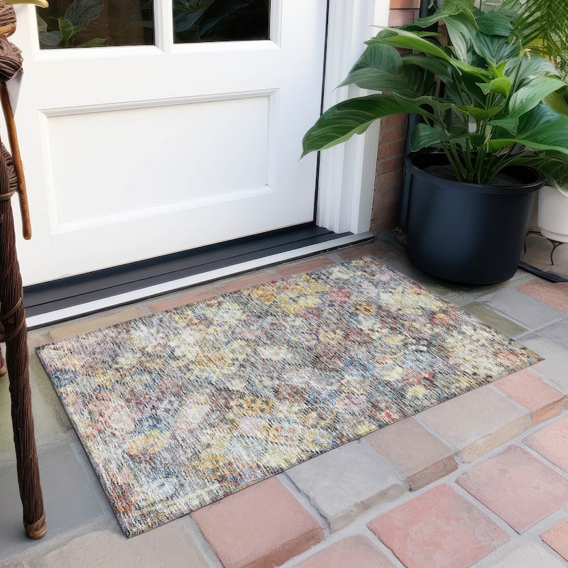 Machine Washable Indoor/ Outdoor Boho Moroccan Chantille Rug