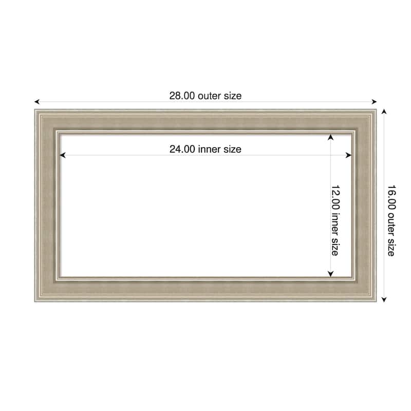 Amanti Art Mezzo Silver Framed Dry Erase Magnetic Board - 28 x 16 in