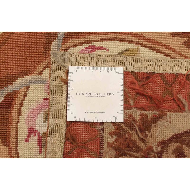 ECARPETGALLERY Flat-Weave Dynasty Beige Cotton Tapestry Kilim - 5'7 x 8'7