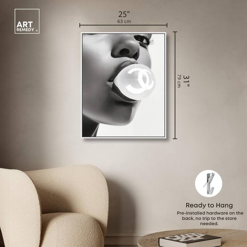 Bubble Gum Pop Monochrome Canvas by Art Remedy