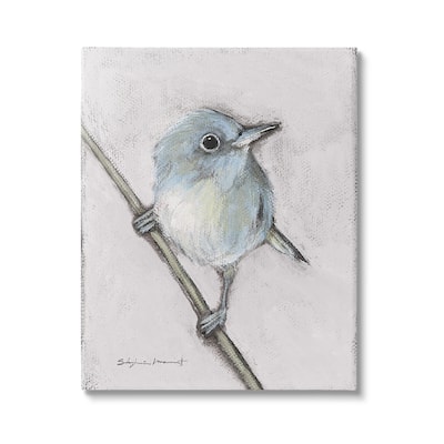 Stupell Wildlife Perched Bird Painting Canvas Wall Art by Stephanie Workman Marrott