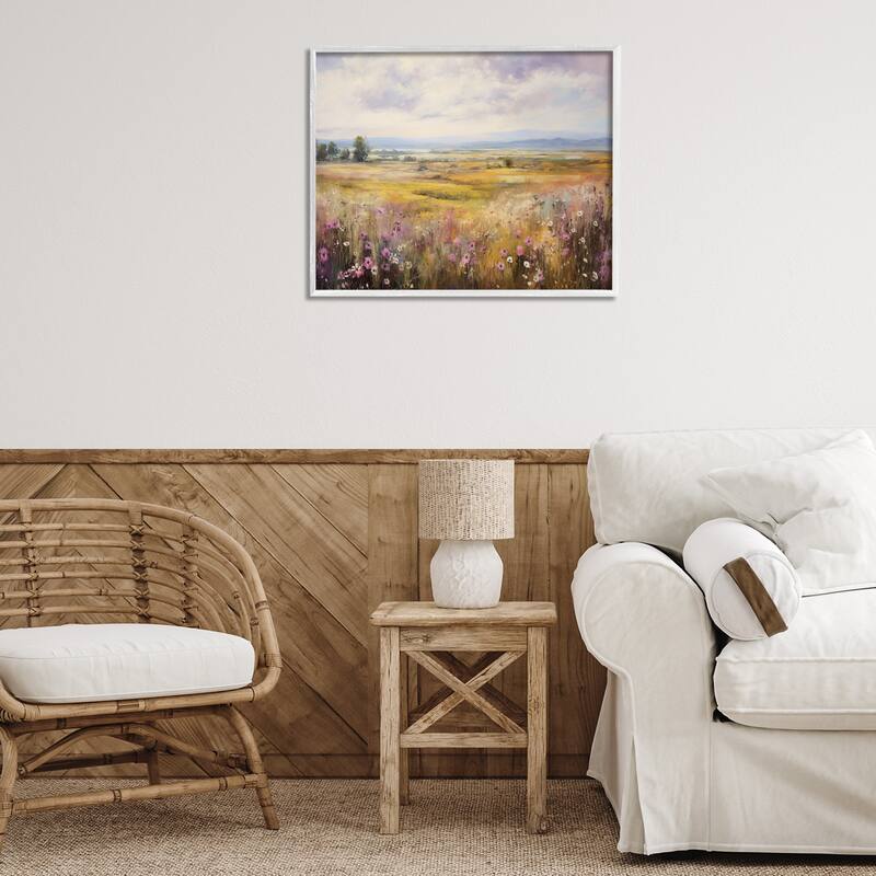 Stupell Vast Meadow with Subtle Flowers Framed Giclee Art Design By Franklyn Gregory