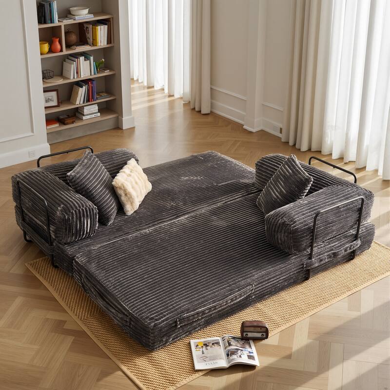 OVIOS Supreme Soft Fluffy Loveseat Sleeper Sofa