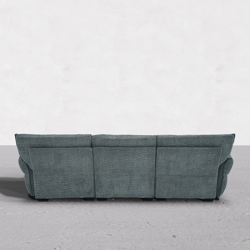 4-Seat Sectional Sofa Couch with Chaise, Tufted L-Shaped Modular Sofa with Pillows, Pocket Spring Cushions & Solid Wood Frame