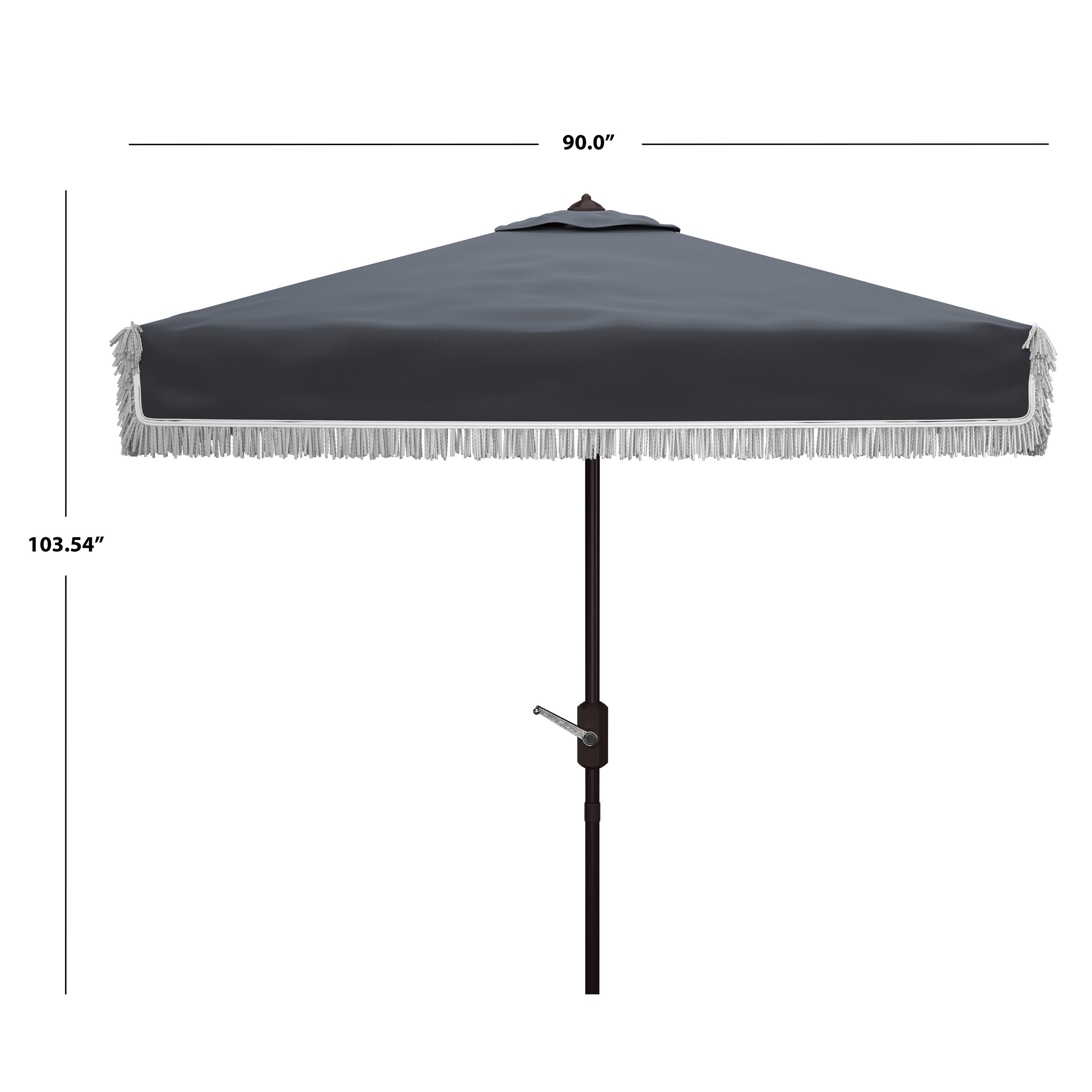 Shop Black Friday Deals On Safavieh Outdoor Living Milan Fringe 7 5 Ft Square Crank Umbrella Base Not Included On Sale Overstock 29848216 White