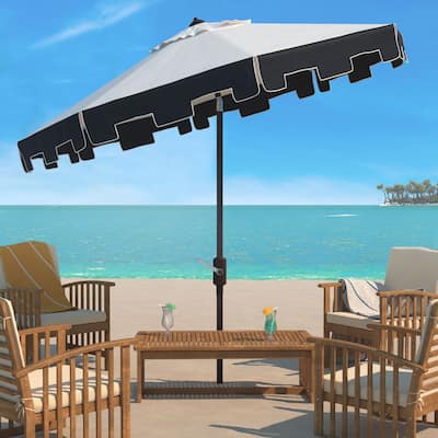 SAFAVIEH City Fashion UV Resistant 9 Ft Auto Tilt Umbrella.