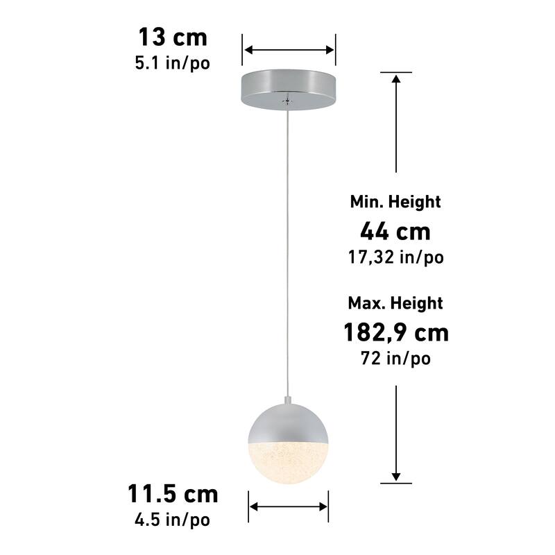 Artika Sparkle 1-Light LED Pendant Ceiling Light, Chrome