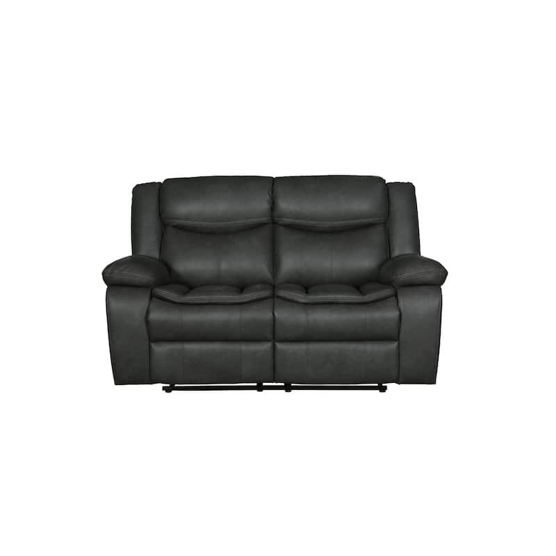 Transitional Leather-Air Reclining Loveseat