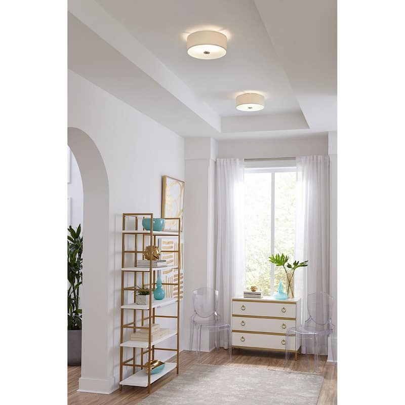 Inspire Collection 13" Two-Light Flush Mount - 13 in x 13 in x 5.5 in