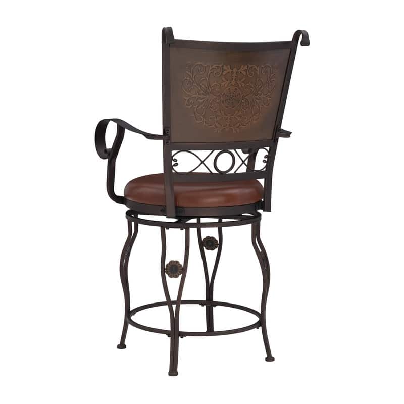 Aberdeen Stamped Back Big and Tall Counter Stool with Arms