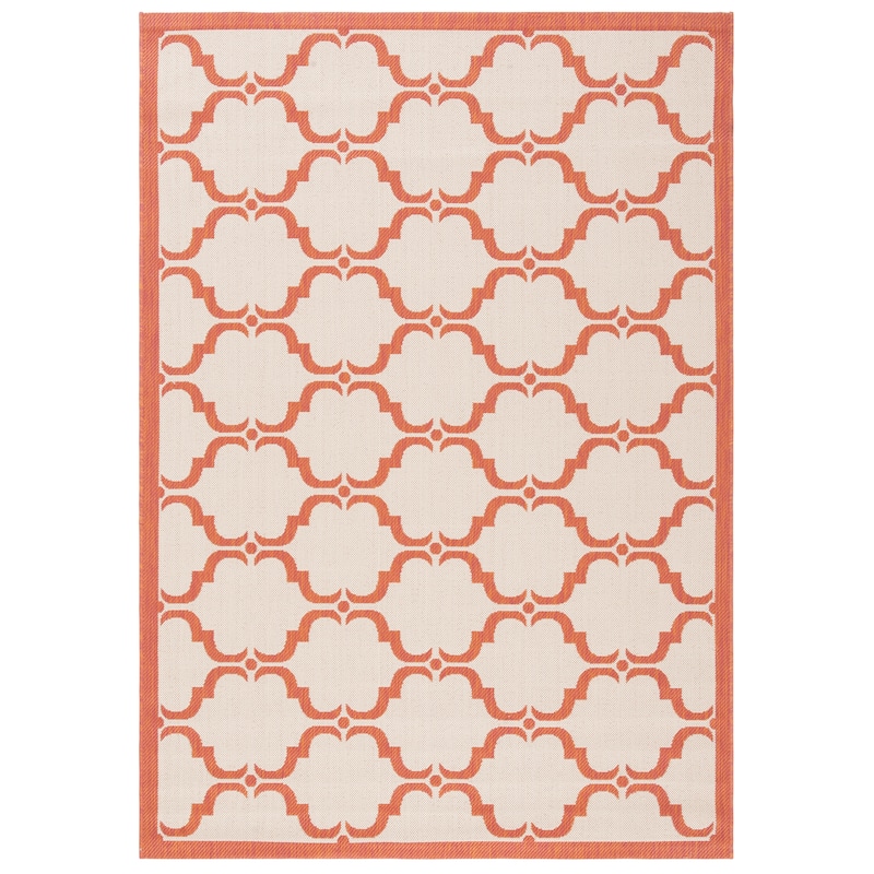 SAFAVIEH Courtyard Charleen Indoor/ Outdoor Waterproof Patio Backyard Rug - 2'7" x 5' - Beige/Terracotta