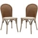 preview thumbnail 17 of 15, SAFAVIEH Dining Rural Woven La Rochelle Antiqued Oak Finish Taupe Dining Chairs (Set of 2) - 21" W x 18" D x 36" H