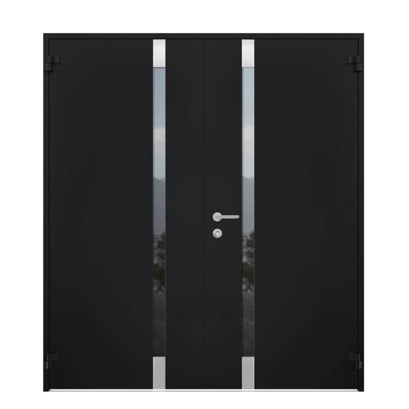 VDOMDOORS | Front Door Exterior Door | Fiberglass | Door Slab | 18x80, Black Entry Door Steel Entry Door Prehung Exterior Door - Black - 84x80