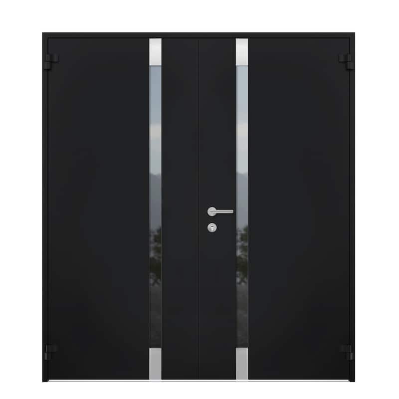 VDOMDOORS | Front Door Exterior Door | Fiberglass | Door Slab | 18x80, Black Entry Door Steel Entry Door Prehung Exterior Door - Black - 84x80
