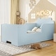 preview thumbnail 8 of 43, Roomfitters Bear-Shaped Toddler Floor Bed, Wood Cot with Safety Guardrails, Modern Montessori Low Profile Kids Bed