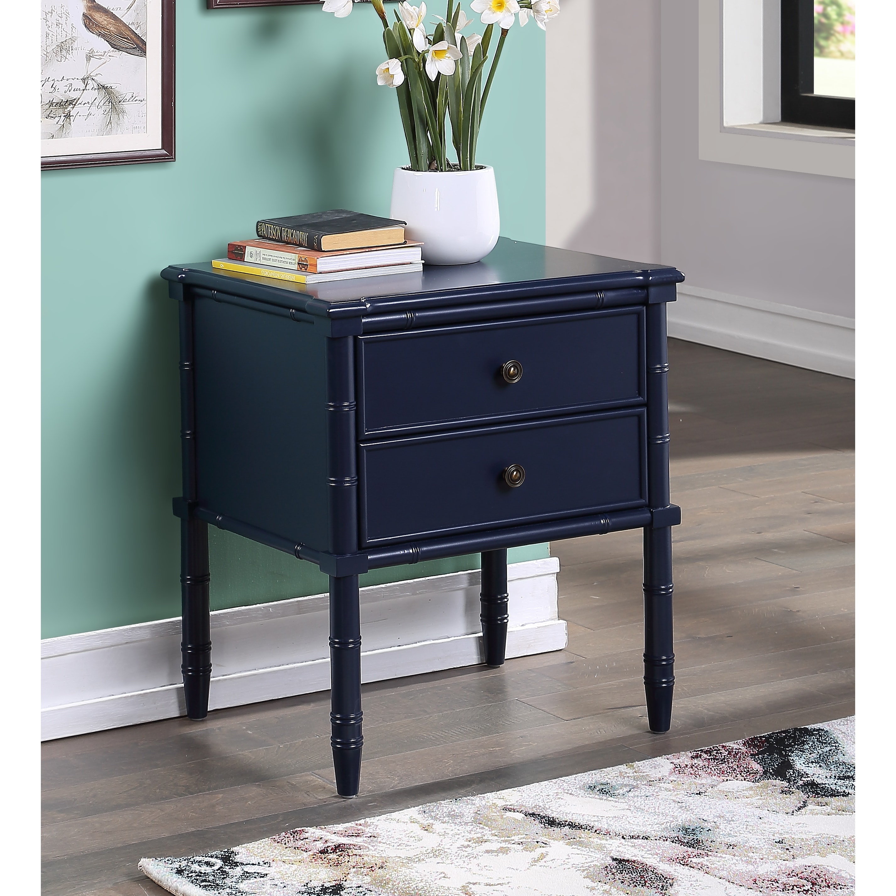 Ettington Carved Bamboo 2-drawer Nightstand