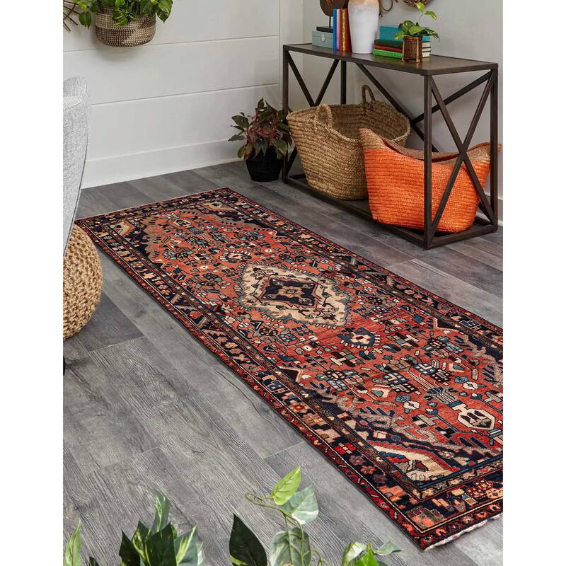 ECARPETGALLERY Hand-knotted Andelz Light Red Wool Rug - 3'7 x 9'6