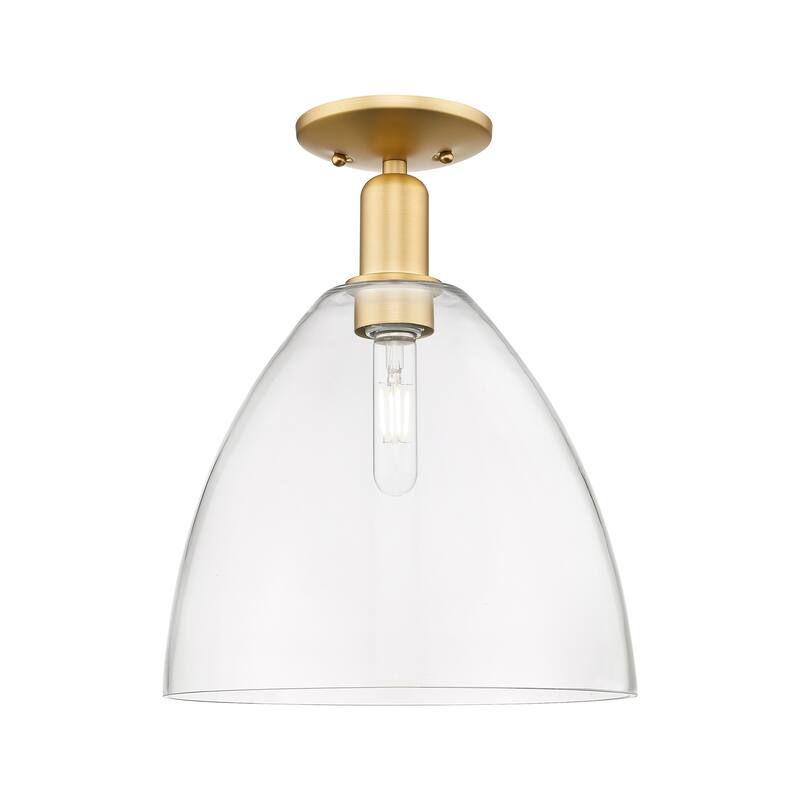 Innovations Lighting Endless Possibilities Arcadia - Bristol - 1 Light 12" Semi-Flush Mount - Clear/Satin Gold