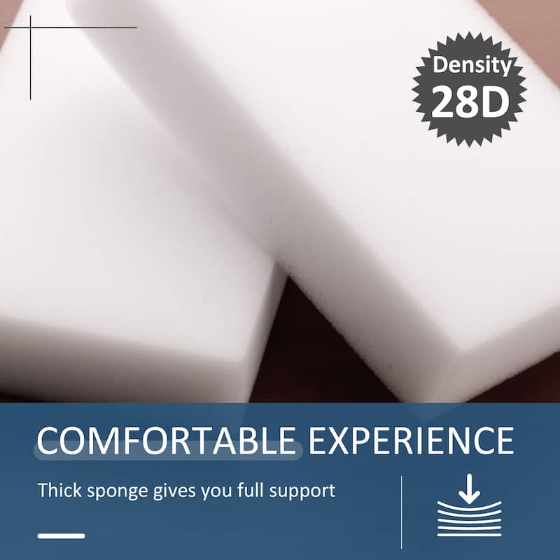 HOMCOM 15'' Small Padded Ottoman Foot Stool with Wrinkle Fabric Design, Thick Sponge Padding and Solid Base