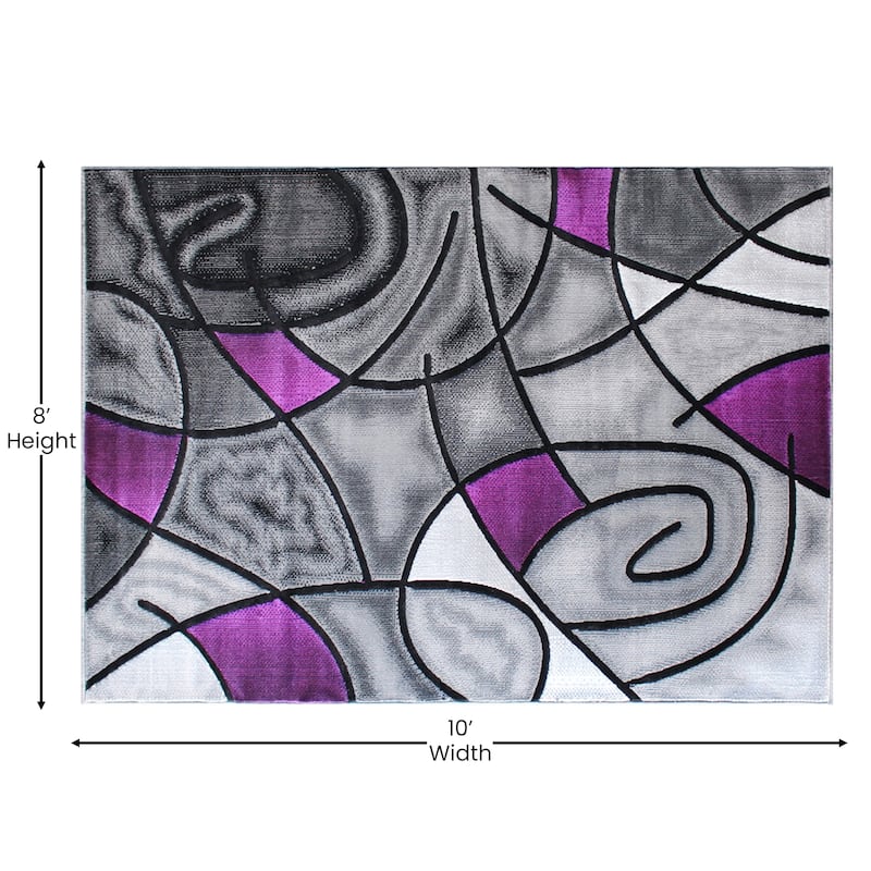 Modern Olefin Accent Area Rug - Abstract Pattern