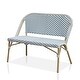 preview thumbnail 11 of 10, Furniture of America Ariel Natural Tone Aluminum Patio Bench Blue & White