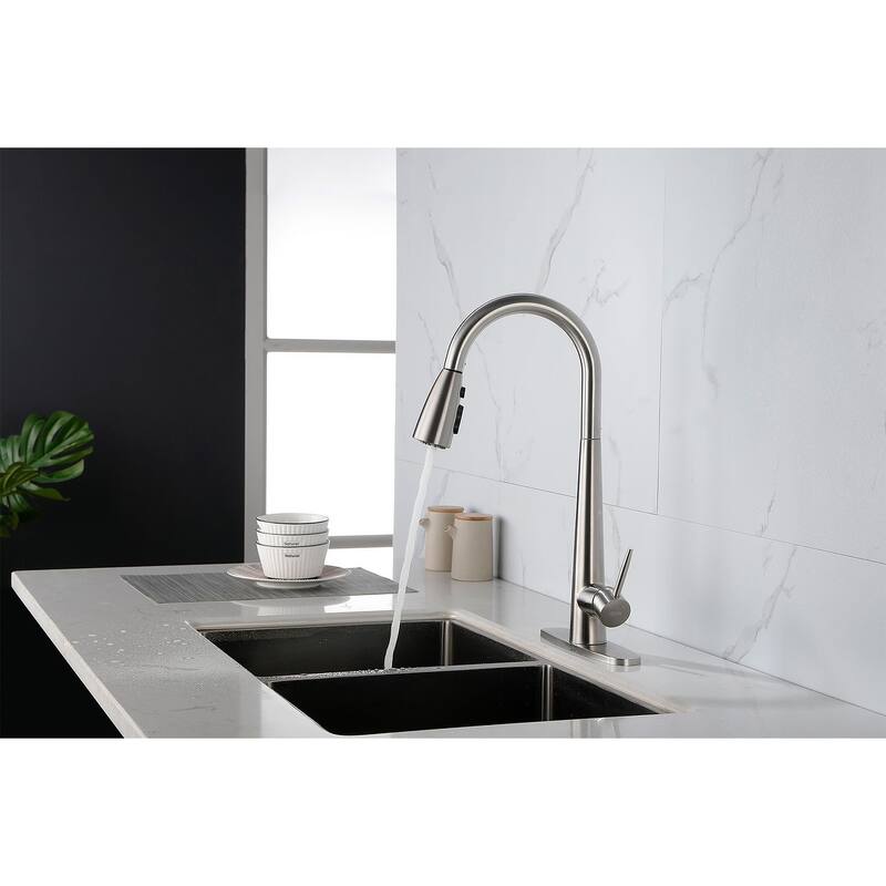Modern Stainless Steel Kitchen Faucetswith Pull Down Sprayer