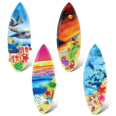 CoTa Global Surfboard Refrigerator Summer Magnets Set of 4 - 0.5″L x 1.7″W x 4.25″H.
