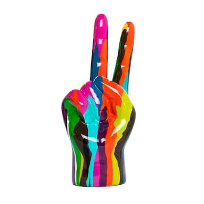 Interior Illusions Plus Graffiti Peace Sign Tabletop - 9" tall