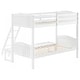 preview thumbnail 7 of 32, Twin over Full Bunk Bed with Camelback Headboard & Guardrails, White