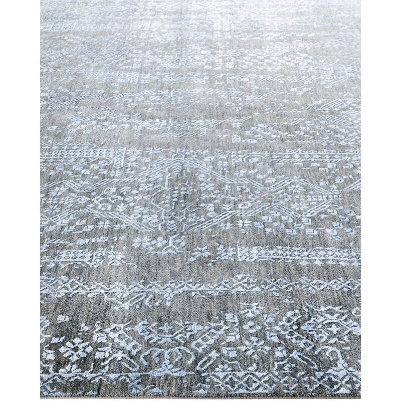 Ikat One-of-a-Kind Hand-Knotted Area Rug, Green - 8' 1" x 10' 1"